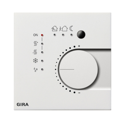 Gira F100 KNX Regulator ciągły z interfejsem przycisku, poczwórny wł., czysta biel z połyskiem