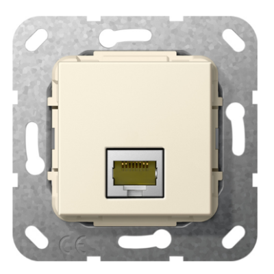 Gira Gniazdo podtynkowe Modular Jack RJ45 kat.6A 10 GB Ethernet Złącze, kremowy z połyskiem
