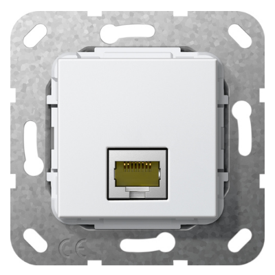 Gira Gniazdo podtynkowe Modular Jack RJ45 kat.6A 10 GB Ethernet Złącze, czysta biel z połyskiem