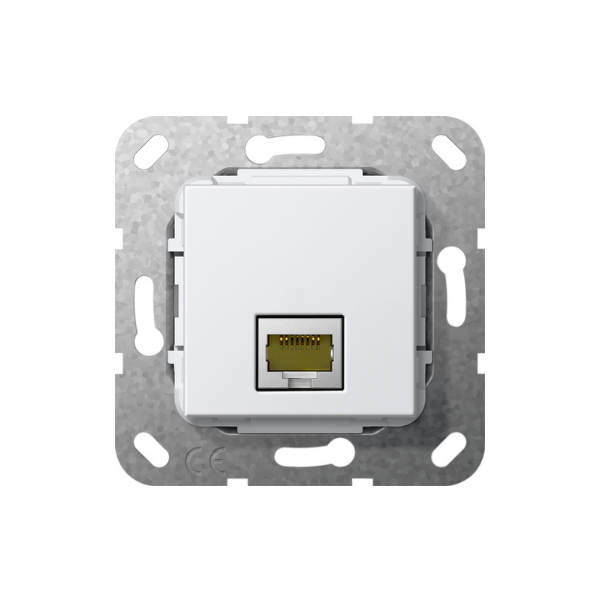 Gira Gniazdo podtynkowe Modular Jack RJ45 kat.6A 10 GB Ethernet Złącze, czysta biel z połyskiem