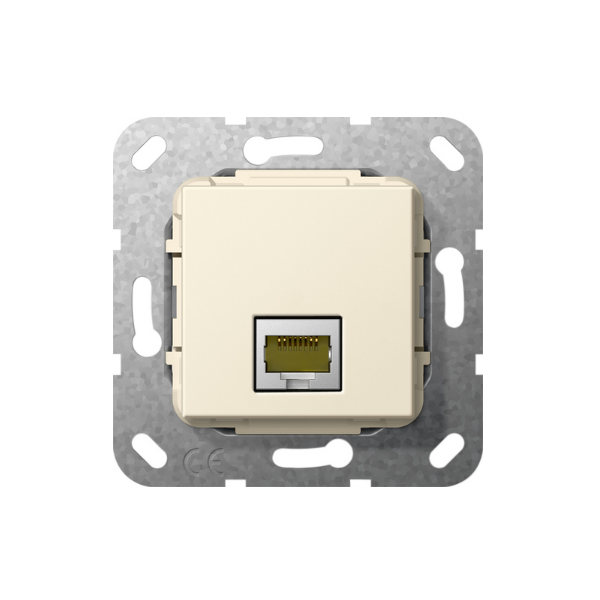 Gira Gniazdo podtynkowe Modular Jack RJ45 kat.6A 10 GB Ethernet, Technika złącza szczelinowego IDC, kremowy z połyskiem