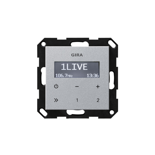 Gira System 55 Podtynkowe radio z RDS, kolor aluminiowy