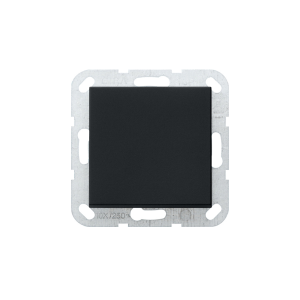Gira Łącznik uniwersalny przyciskowy schodowy 10 AX 250 V~ z klawiszem, czarny matowy