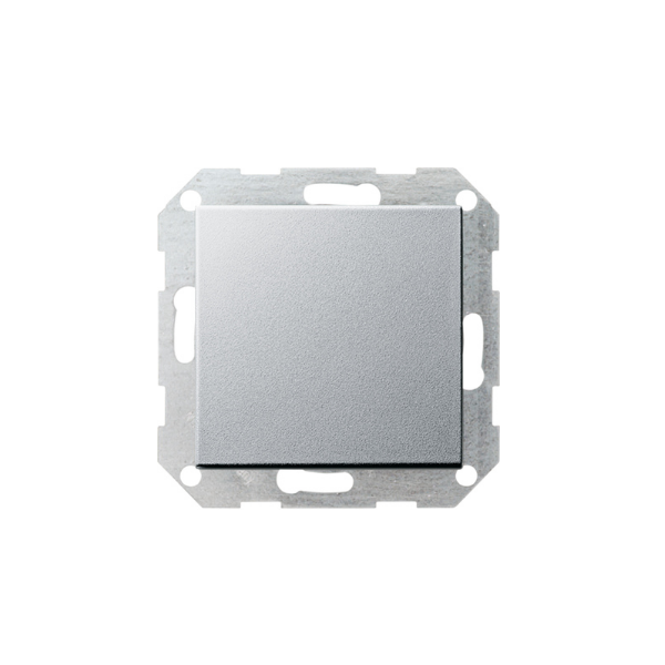 Gira Łącznik przyciskowy krzyżowy 10 AX 250 V~ z klawiszem, kolor aluminiowy