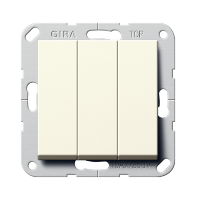 Gira Łącznik kołyskowy potrójny British Standard (BS EN 60669-1), kremowy z połyskiem
