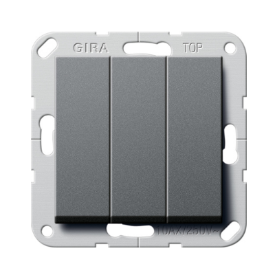 Gira Łącznik kołyskowy potrójny British Standard (BS EN 60669-1), antracytowy