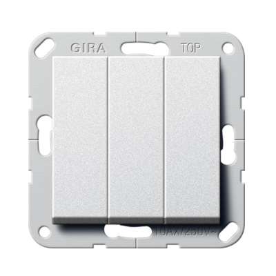 Gira Łącznik kołyskowy potrójny British Standard (BS EN 60669-1), kolor aluminiowy