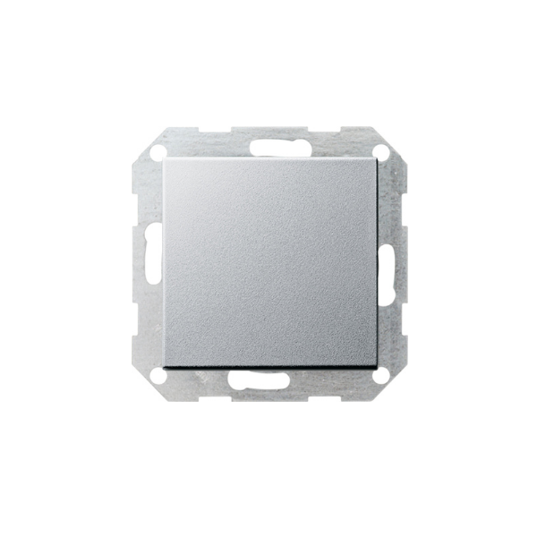 Gira Łącznik przyciskowy 10 AX 250 V~ V z pionowym klawiszem (klawisz na płasko), kolor aluminiowy