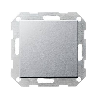 Gira Łącznik przyciskowy krzyżowy 10 AX 250 V~ V z pionowym klawiszem (klawisz na płasko), kolor aluminiowy