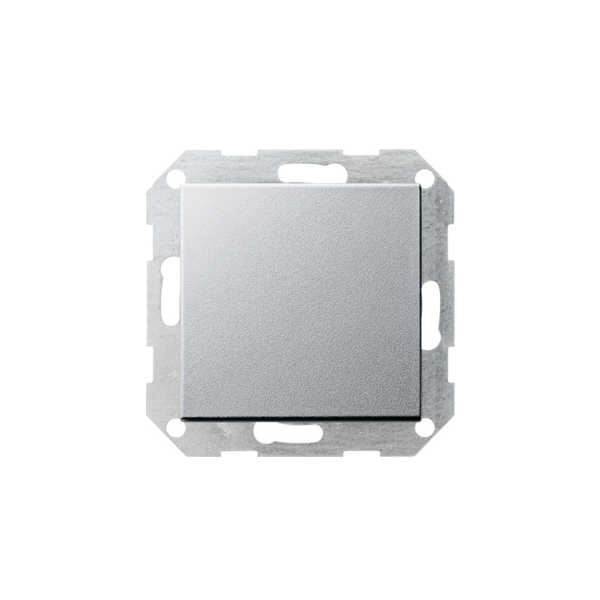 Gira Łącznik przyciskowy krzyżowy 10 AX 250 V~ V z pionowym klawiszem (klawisz na płasko), kolor aluminiowy