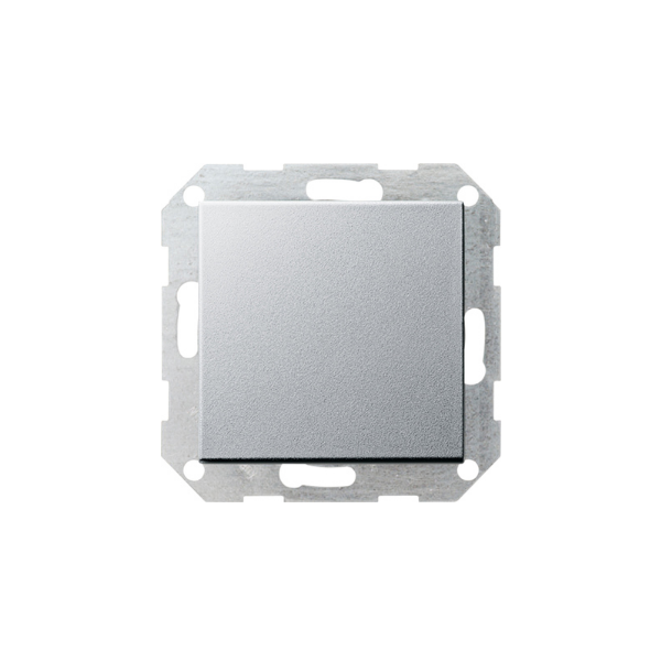 Gira Łącznik 1-bieg. 10 AX 250 V z pionowym klawiszem (klawisz na płasko), kolor aluminiowy