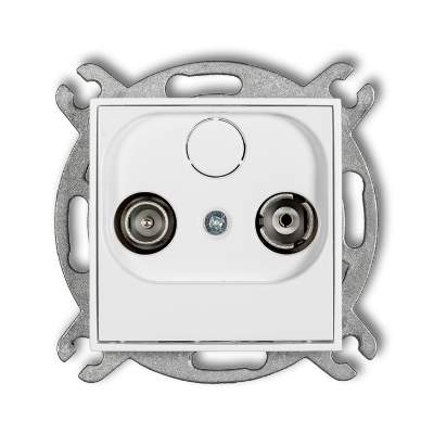 Karlik Mini Mechanizm gniazda abonenckiego RTV przelotowego 9 DB, biały