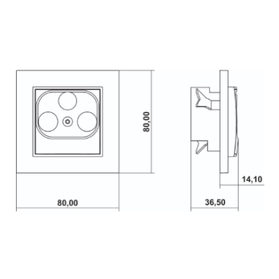 Karlik Mini Mechanizm gniazda abonenckiego RTV-SAT końcowego 1,5 DB, złoty