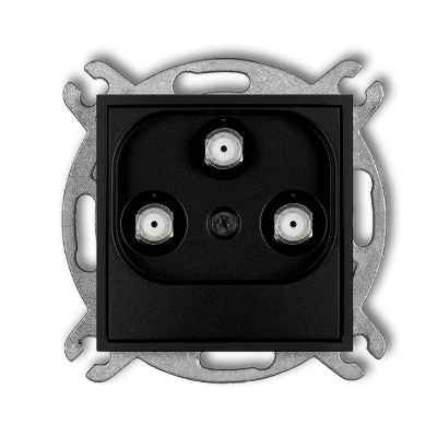 Karlik Mini Mechanizm gniazda multimedialnego 3F DATA (UPC), czarny mat