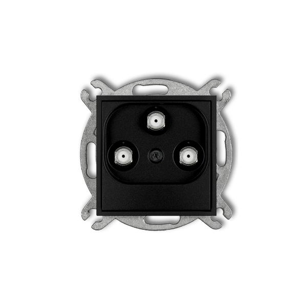 Karlik Mini Mechanizm gniazda multimedialnego 3F DATA (UPC), czarny mat