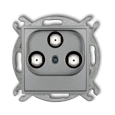 Karlik Mini Mechanizm gniazda multimedialnego 3F DATA (VECTRA), srebrny metalik