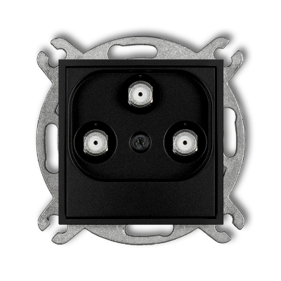 Karlik Mini Mechanizm gniazda multimedialnego 3F DATA (VECTRA), czarny mat