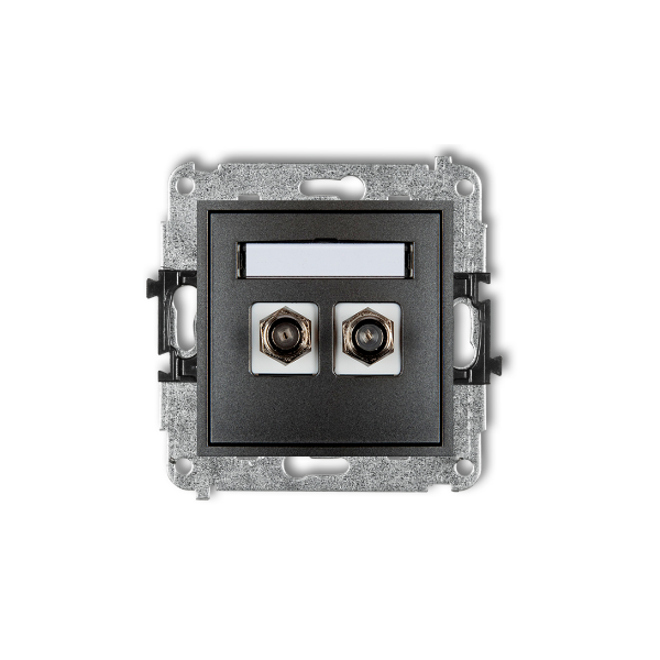 Karlik Mini Mechanizm gniazda antenowego podwójnego typu F (SAT) niklowany, grafitowy