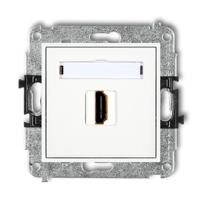 Karlik Mini Mechanizm gniazda pojednczego HDMI 1.4, biały