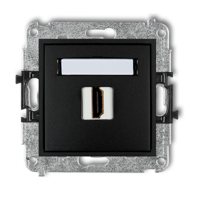 Karlik Mini Mechanizm gniazda pojednczego HDMI 1.4, czarny mat
