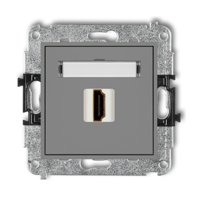Karlik Mini Mechanizm gniazda pojednczego HDMI 1.4, szary mat