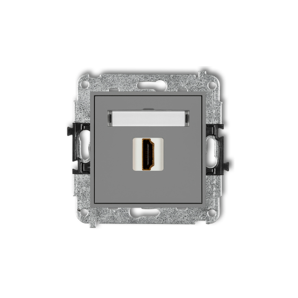 Karlik Mini Mechanizm gniazda pojednczego HDMI 1.4, szary mat