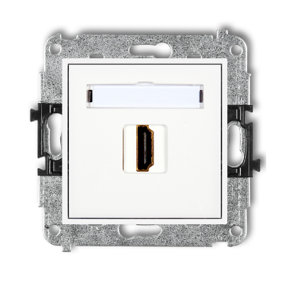 Karlik Mini Mechanizm gniazda pojedynczego HDMI 2.0, biały
