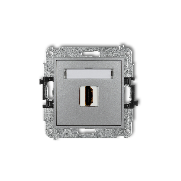 Karlik Mini Mechanizm gniazda pojedynczego HDMI 2.0, srebrny metalik