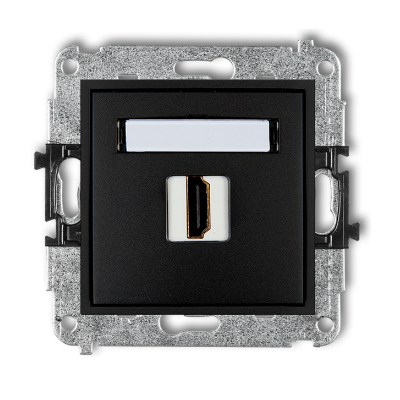 Karlik Mini Mechanizm gniazda pojedynczego HDMI 2.0, czarny mat