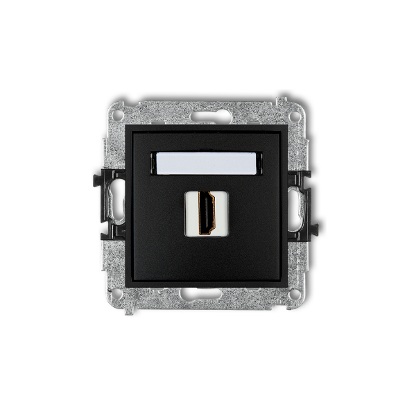Karlik Mini Mechanizm gniazda pojedynczego HDMI 2.0, czarny mat