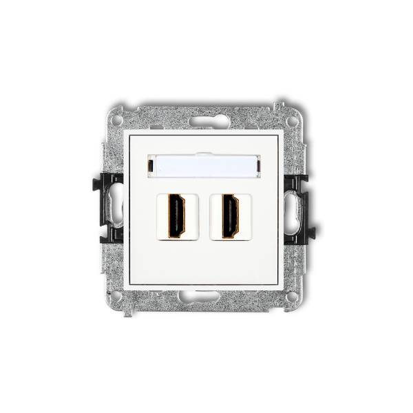 Karlik Mini Mechanizm gniazda podwójnego HDMI 2.0, biały