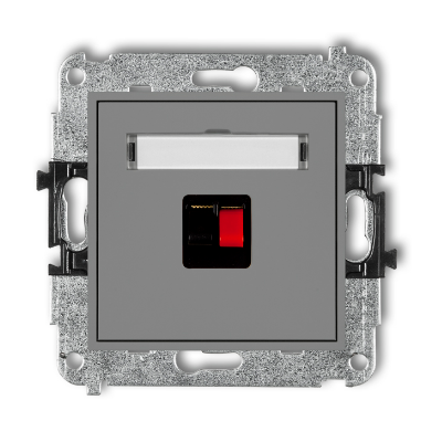 Karlik Mini Mechanizm gniazda głośnikowego pojedynczego (2,5 MM2), szary mat
