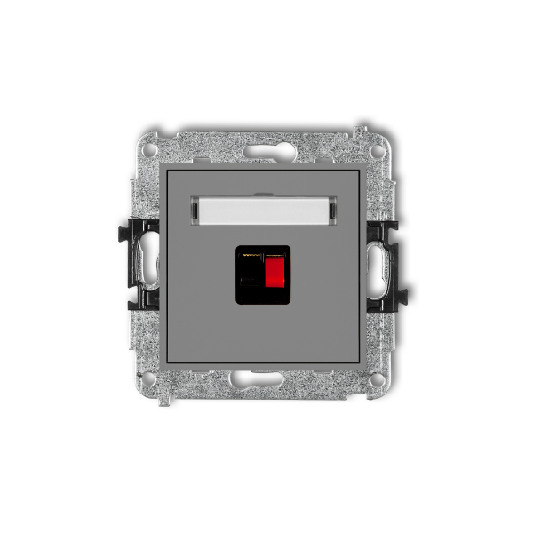 Karlik Mini Mechanizm gniazda głośnikowego pojedynczego (2,5 MM2), szary mat