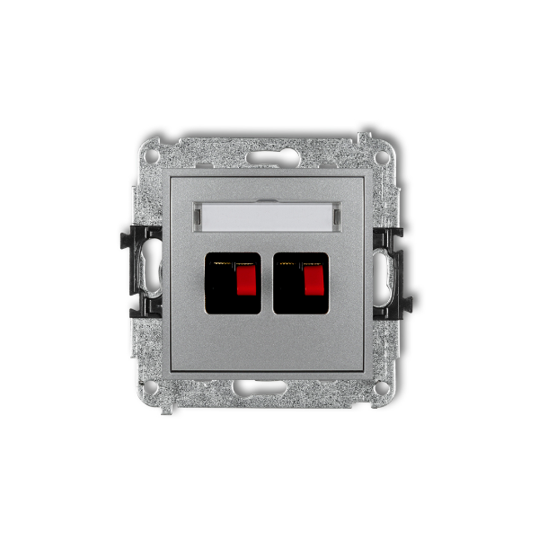 Karlik Mini Mechanizm gniazda głośnikowego podwójnego (2,5 MM2), srebrny metalik