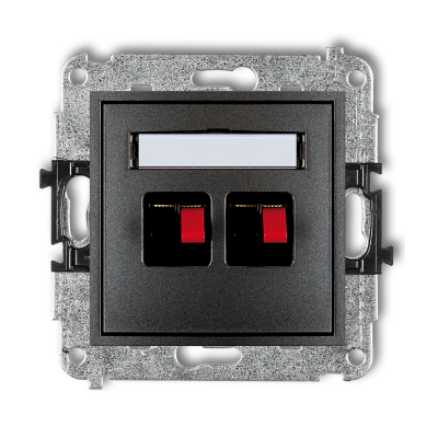 Karlik Mini Mechanizm gniazda głośnikowego podwójnego (2,5 MM2), grafitowy