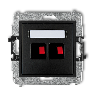 Karlik Mini Mechanizm gniazda głośnikowego podwójnego (2,5 MM2), czarny mat