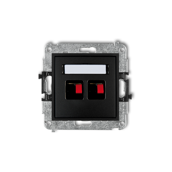 Karlik Mini Mechanizm gniazda głośnikowego podwójnego (2,5 MM2), czarny mat