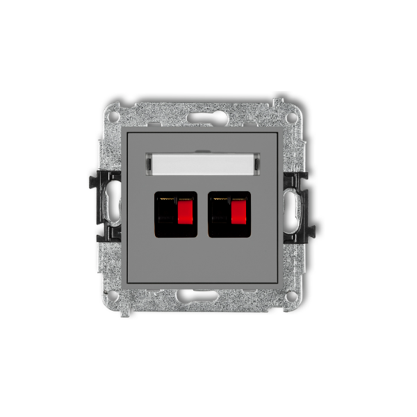 Karlik Mini Mechanizm gniazda głośnikowego podwójnego (2,5 MM2), szary mat