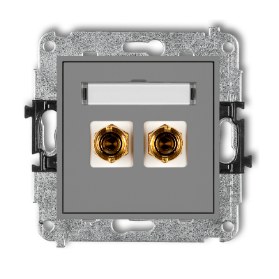 Karlik Mini Mechanizm gniazda głośnikowego pojedynczego (typu banan- czerwony i czarny, pozłacany, 4 MM2, do lutowania), szary m