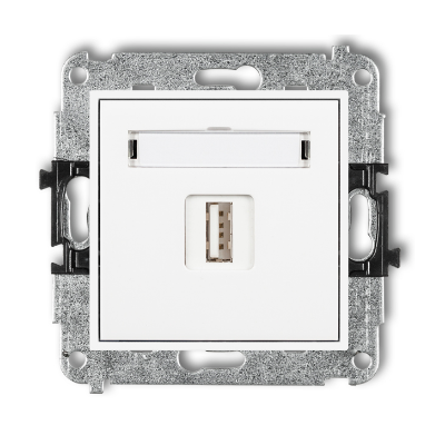 Karlik Mini Mechanizm ładowarki USB pojedynczej, 5V,1A, biały