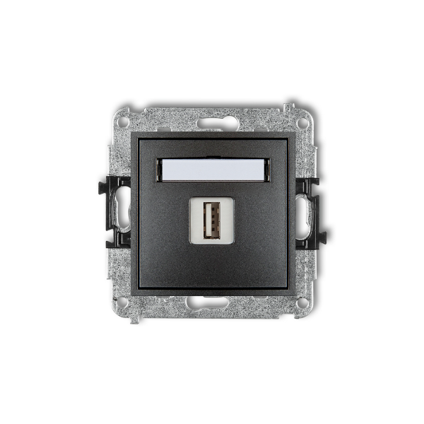 Karlik Mini Mechanizm ładowarki USB pojedynczej, 5V,1A, grafitowy