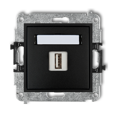 Karlik Mini Mechanizm ładowarki USB pojedynczej, 5V,1A, czarny mat
