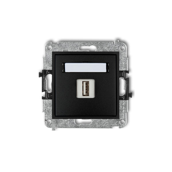 Karlik Mini Mechanizm ładowarki USB pojedynczej, 5V,1A, czarny mat