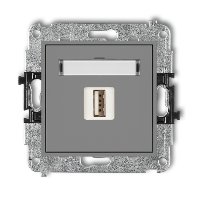 Karlik Mini Mechanizm ładowarki USB pojedynczej, 5V,1A, szary mat