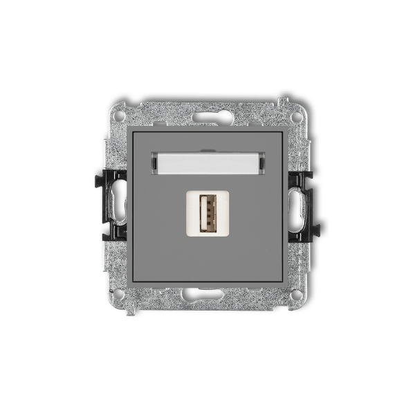 Karlik Mini Mechanizm ładowarki USB pojedynczej, 5V,1A, szary mat