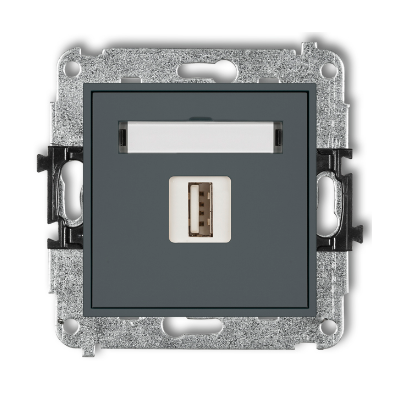 Karlik Mini Mechanizm ładowarki USB pojedynczej, 5V,1A, grafitowy mat