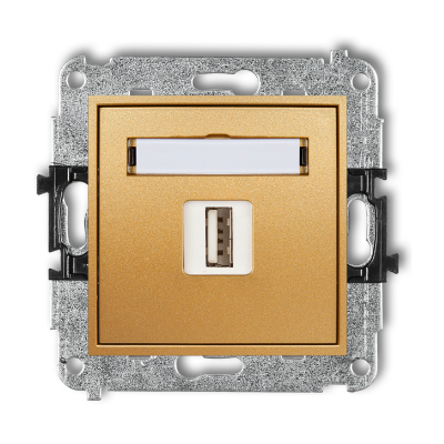 Karlik Mini Mechanizm ładowarki USB pojedynczej, 5V,1A, złoty