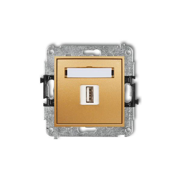Karlik Mini Mechanizm ładowarki USB pojedynczej, 5V,1A, złoty