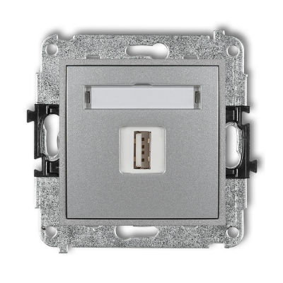 Karlik Mini Mechanizm ładowarki USB pojedynczej, 5V, 2A, srebrny metalik