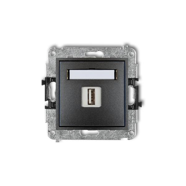 Karlik Mini Mechanizm ładowarki USB pojedynczej, 5V, 2A, grafitowy